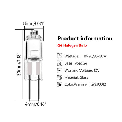 10 pcs Halogen Bulbs Capsule Lamps Lamps Lights G4-12V-35W