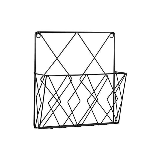 Wall Mounted Newspaper Holder Newspaper Shelf Storage Rack Black Draw