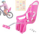 Doll Stroller Seat for Doll, Children's Bicycle Doll Seat with DIY Decals for Decoration PINK