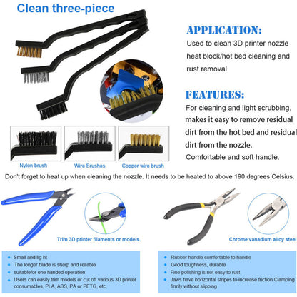 3D Printer Tools 3D Printer Spare Part 32 Parts 3D Printer Accessory Kit