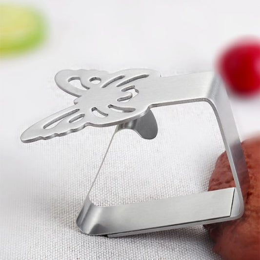 INF Butterfly-Shaped Cloth Clips / Cloth Holders, 4-pack Silver