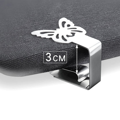 INF Butterfly-Shaped Cloth Clips / Cloth Holders, 4-pack Silver