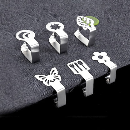 INF Butterfly-Shaped Cloth Clips / Cloth Holders, 4-pack Silver