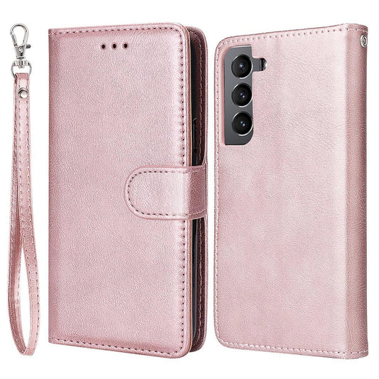 Compatible with Samsung S22 Magnetic 2-in-1 Phone Case/Wallet - Pink Pink gold Pink gold