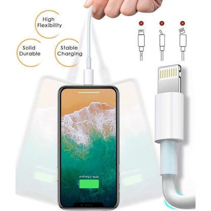 4-Pack Apple MFi Certified Lightning Charging Cable 1.8m – Compatible with iPhone 12/11/X/XR/XS/8/7