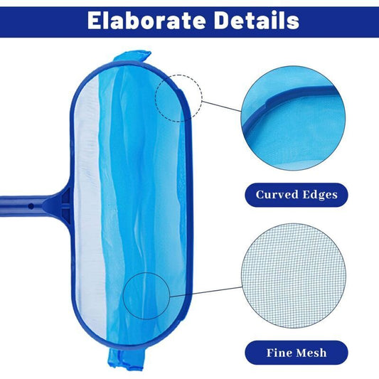 Pool Leaf Skimmer with Telescopic Handle, Fine Mesh Net, Pool Cleaning Tool