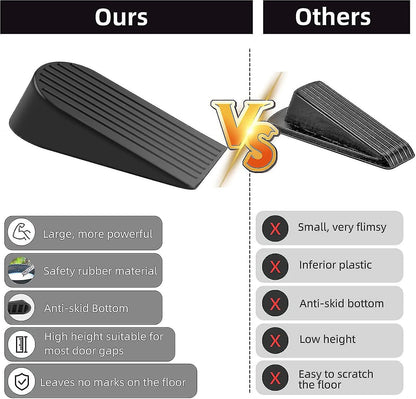 Door Stop, Extra Large Rubber Door Wedges Heavy Duty Black Door Stops Wedge