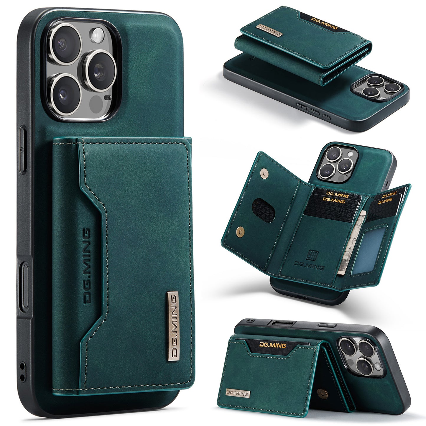 High-quality magnetic iPhone case with card pocket, magnetic split mobile phone case Combination-Coffee Combination-Coffee Combination-Coffee IP16 Pro