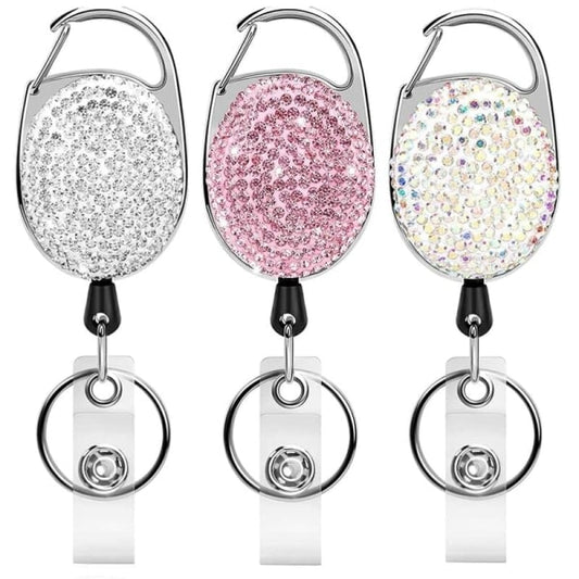 Keychain Retractable 3 ID Cards Yo-Yo, Retractable ID Card Holder Keychain Key Ring Key Tag Retractable for Keys, Card Holder ID Card Holder