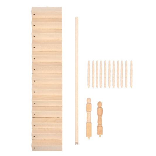 Dollhouse Stairs Smooth Rounded Corners Birch Material DIY Vivid Cute 1/12 Scale Miniature Staircase for Crafts