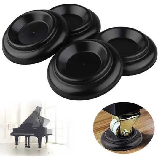 /NN/4 pcs Hardwood Piano Mats with Foam Pads, Piano Wheels, Solid Wheels for Piano, ABS Furniture Foot Protectors Black{sl}