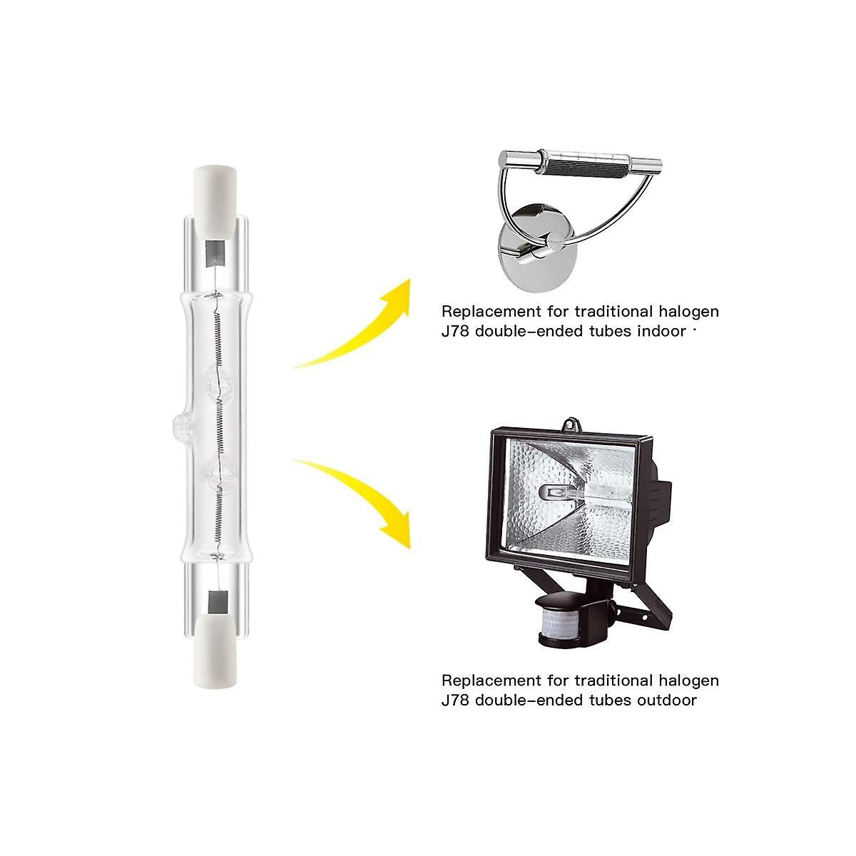 5-pack R7s 118mm 300W 220V—240V, R7s Halogen Linear Light Source, Dimmable Halogen Lamp for Construction Works_MGF 200W