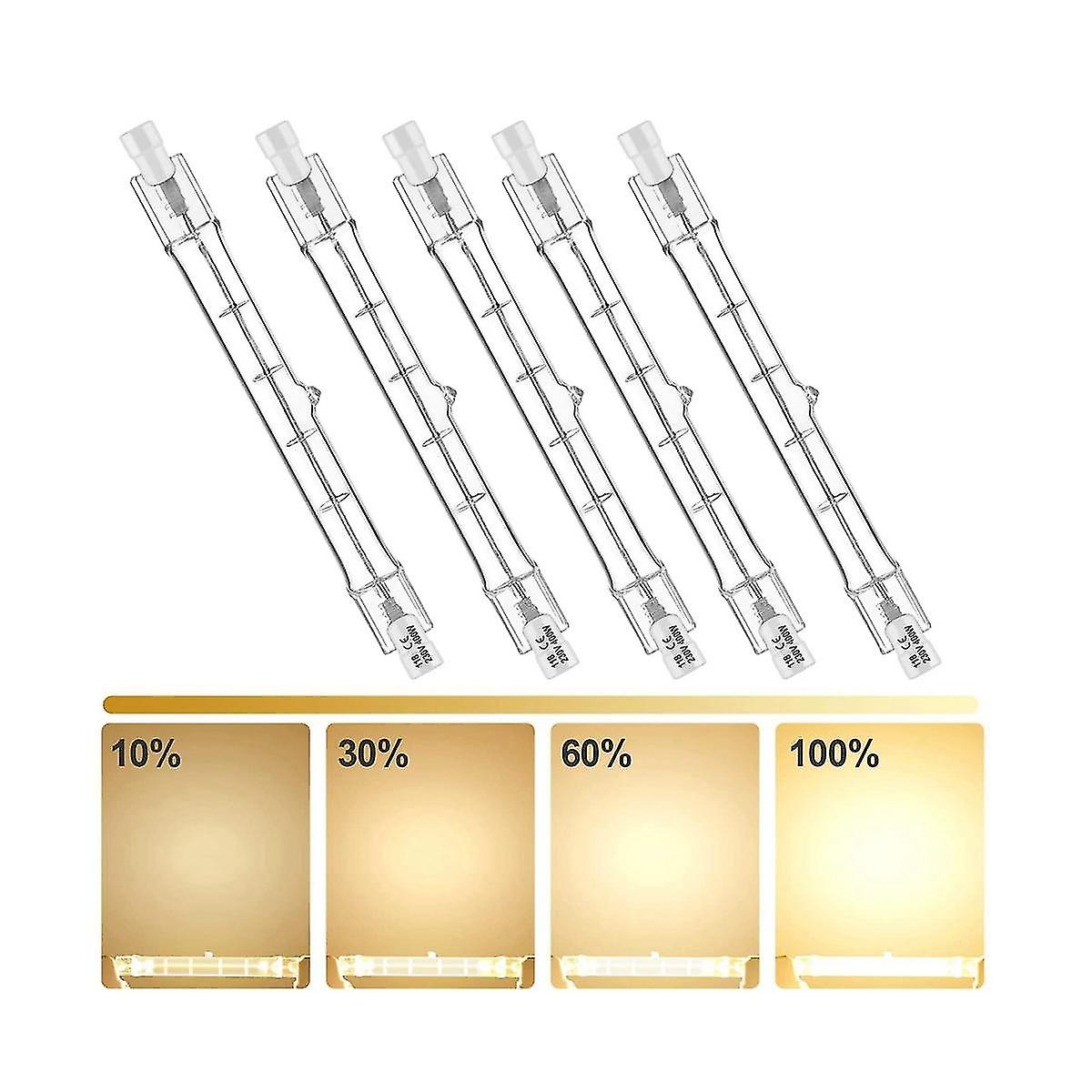 5-pack R7s 118mm 300W 220V—240V, R7s Halogen Linear Light Source, Dimmable Halogen Lamp for Construction Works_MGF 200W