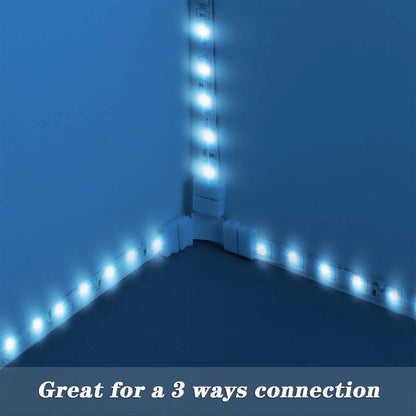 RGB LED Strip Connector Kit 30pcs 4Pin 10mm Solderless for SMD 5050 with 20 Gapless 5L 5T Contacts