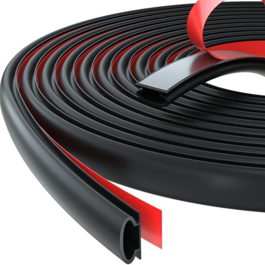 Self-Adhesive Rubber Door Window Seal D-Profile 6M Black for Cooling and Sound Insulation Weather Strip