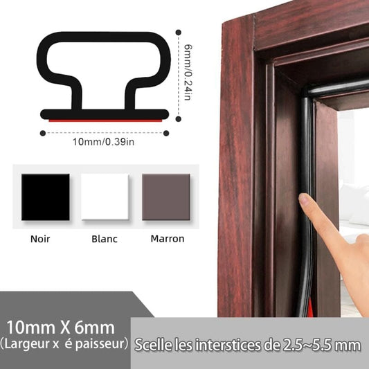 Self-Adhesive Rubber Door Window Seal D-Profile 6M Black for Cooling and Sound Insulation Weather Strip