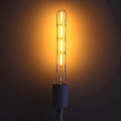 5-pack T225 Long Tube Bulbs, LED Edison Filament, 4W E27 Socket Warm White, Yellow Glass for Decorative Light Bulb, AC 220-240V—yux