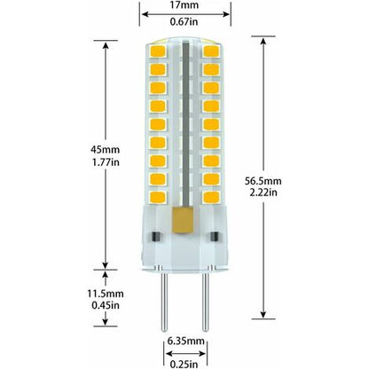 GY6.35 LED bulb, LED G6.35 12V, 7W halogen bulb equivalent to 50W, warm white 3000K, 360° beam angle, for cabinet lighting, non-dimmable (2-pack)