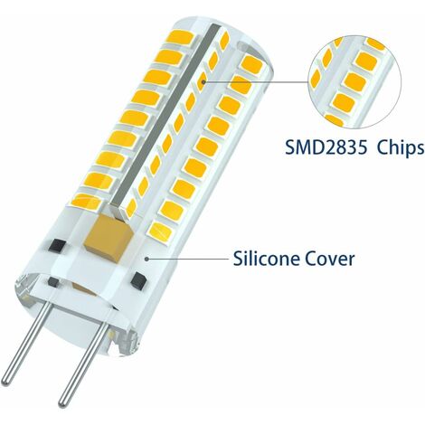 GY6.35 LED bulb, LED G6.35 12V, 7W halogen bulb equivalent to 50W, warm white 3000K, 360° beam angle, for cabinet lighting, non-dimmable (2-pack)