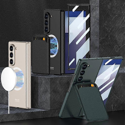 GKK Integrated Magnetic Foldable Card Slot Phone Case For Samsung Galaxy Z Fold7 5G Grey Grey