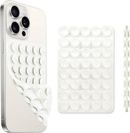 New Silicone Suction Cup Phone Case Mount Double Sided, Phone Accessory Handsfree Strong Grip Holder for Selfies and Videos White