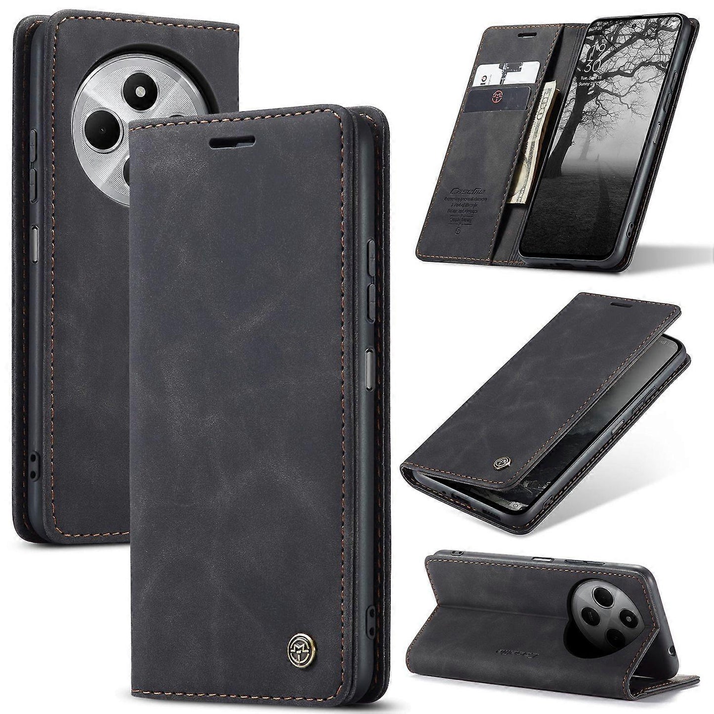 For Xiaomi Redmi 14C 4G Case CASEME 013 Series Card Holder Stand Leather Phone Case Multicolor Multicolor Multicolor Style B