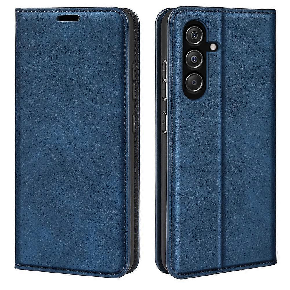 Retro-skin Magnetic Leather Phone Case Dark Blue For Samsung Galaxy M34 5G