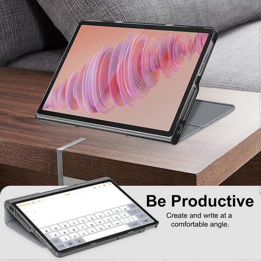 Protective Stand for Lenovo Tab Plus 11.5 inch TB351FU with Heat Dissipation in Leather Grey Grey