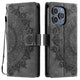 For iPhone 14 Pro Case Embossed Totem Skin Feel Wallet Leather Phone Case_yux