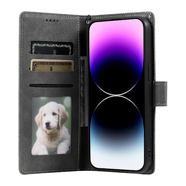 For iPhone 14 Pro Case Embossed Totem Skin Feel Wallet Leather Phone Case_yux