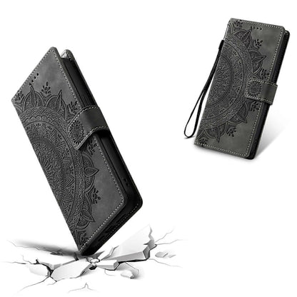 For iPhone 14 Pro Case Embossed Totem Skin Feel Wallet Leather Phone Case_yux