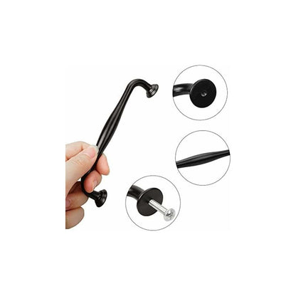 10 pcs Black Furniture Handles - Black Kitchen Furniture Handles Door Handles Drawer Bedroom Center Distance 128mm, Handles for Wardrobes