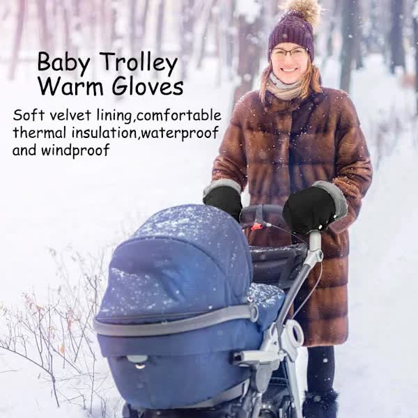 {xj}Stroller gloves, stroller mittens with warm fleece and cotton DXGHC
