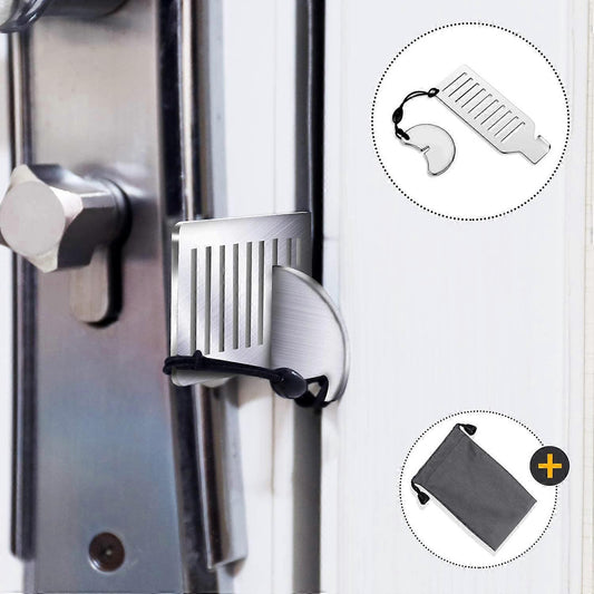 Portable Door Lock for Travel - Improved Travel Door Lock Hotel Door Lock Apartment Security Device Door Stopper
