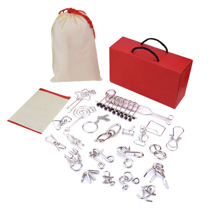 20-pack Metal Wire Puzzle Set IQ Puzzle Brain Training Toys Wire Puzzle
