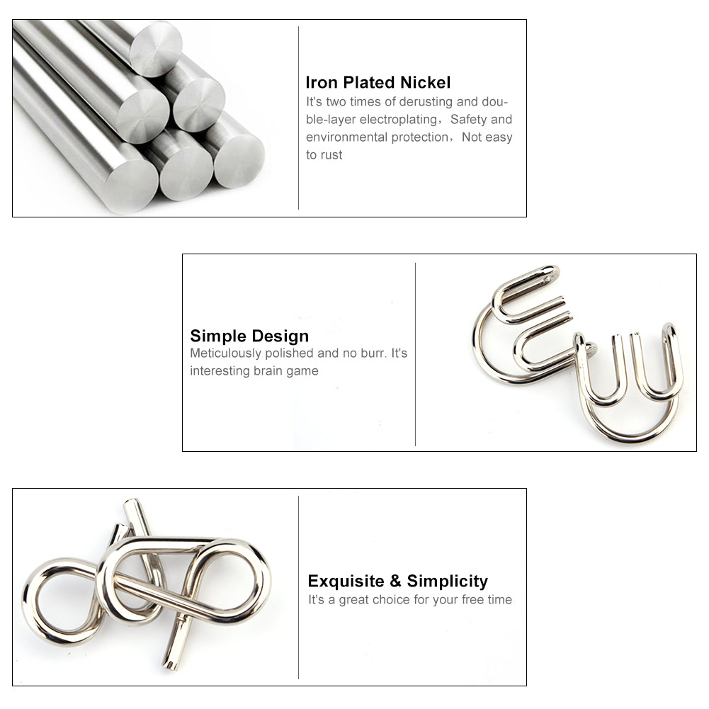 20-pack Metal Wire Puzzle Set IQ Puzzle Brain Training Toys Wire Puzzle