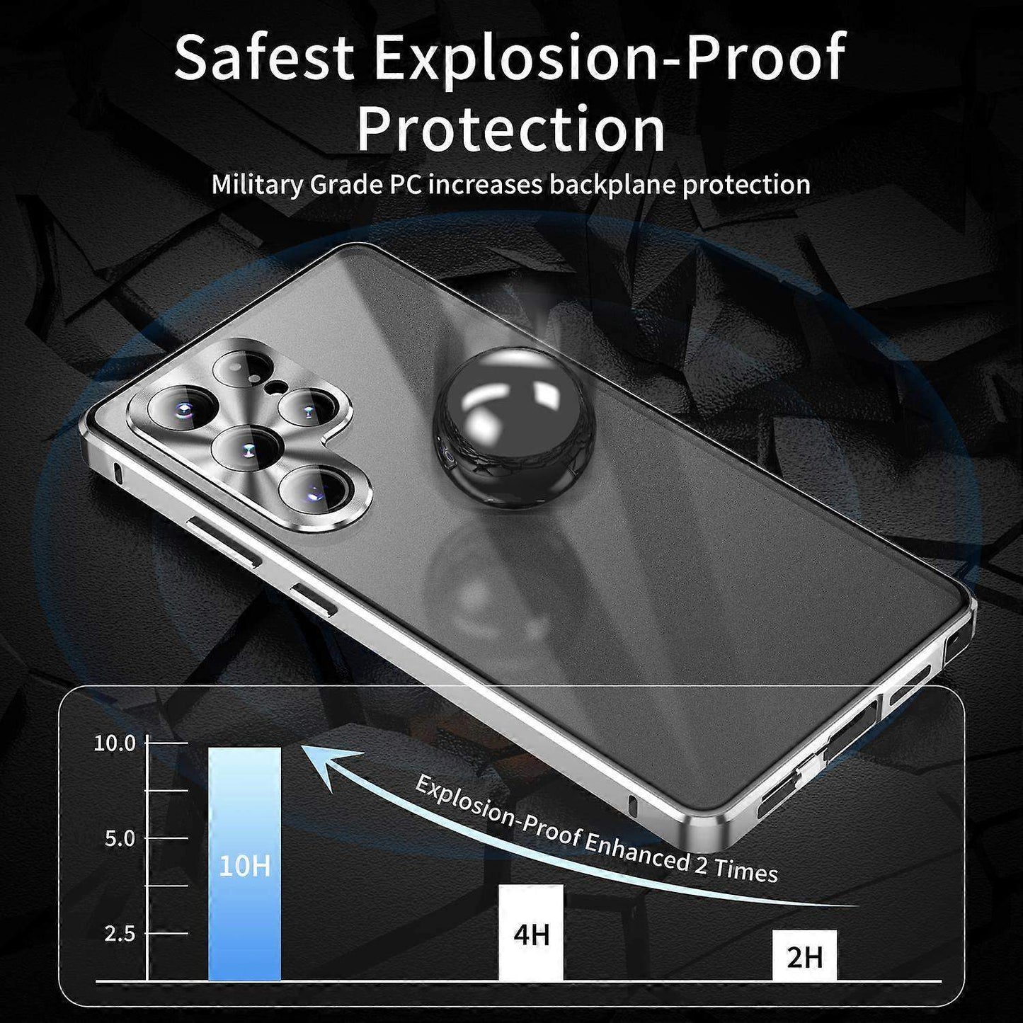 Compatible with Samsung Galaxy S25 Ultra Case Anti-Spy Double-Sided Tempered Glass Magnetic Phone Case - WELLNGS Black_yux Black