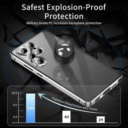 Compatible with Samsung Galaxy S25 Ultra Case Anti-Spy Double-Sided Tempered Glass Magnetic Phone Case - WELLNGS Black_yux Black