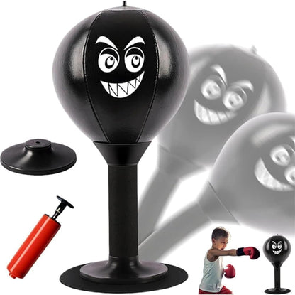 Boxing Ball for Desk - Stress Reducing Boxing Ball with Suction Cup, Stress Ball for Office, Workplace & Home, Perfect Gift Idea