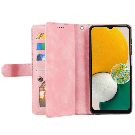 Compatible with Samsung Galaxy S25 Case PU Leather Phone Case with Zipper Wallet 9 Card Slots_yux