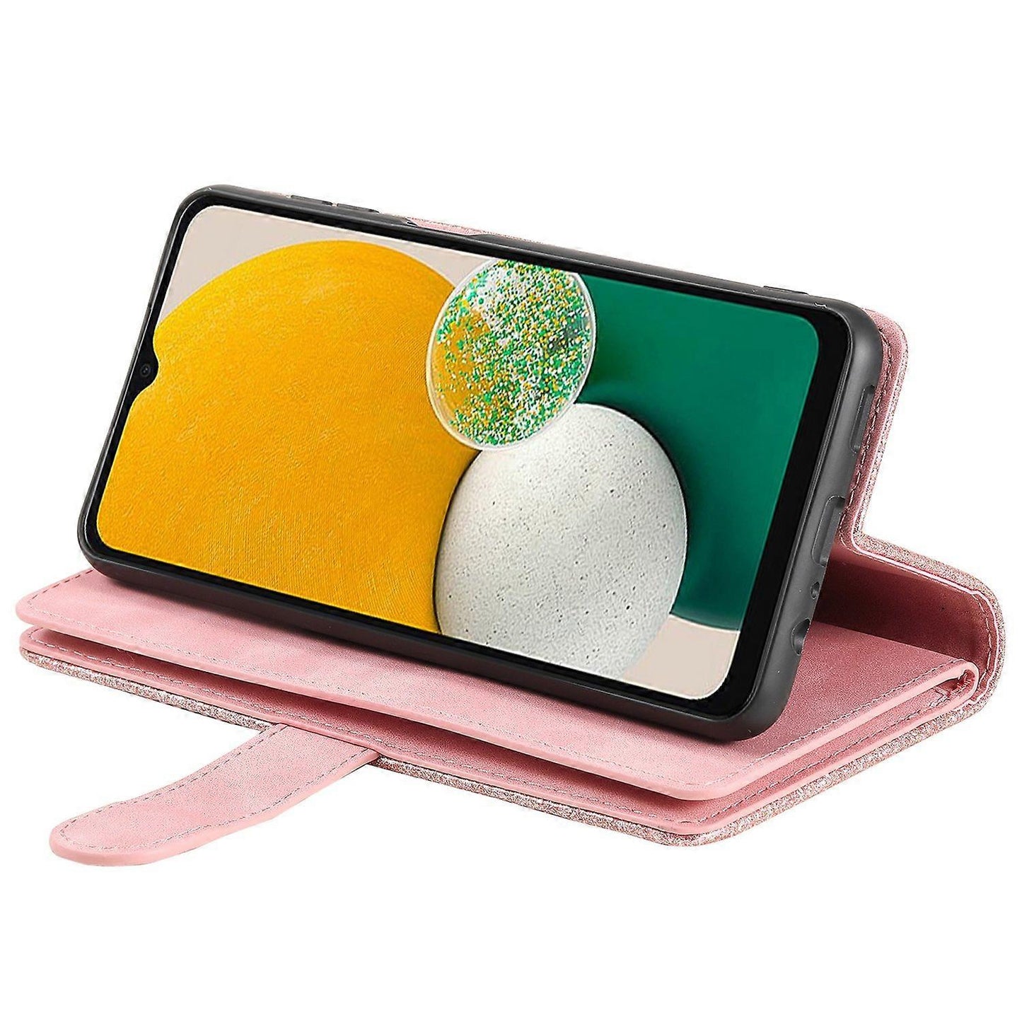 Compatible with Samsung Galaxy S25 Case PU Leather Phone Case with Zipper Wallet 9 Card Slots_yux