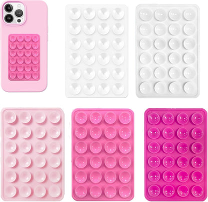 5pcs Silicone Suction Cup Phone Case Mount, Silicone Phone Suction Cup Plate, Non-Slip Suction Cup Phone Mount, Sticky Phone Case for Walls_yux