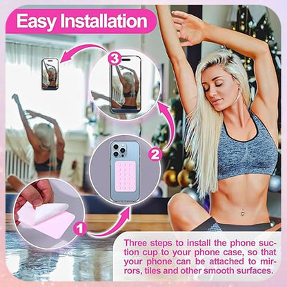 5pcs Silicone Suction Cup Phone Case Mount, Silicone Phone Suction Cup Plate, Non-Slip Suction Cup Phone Mount, Sticky Phone Case for Walls_yux