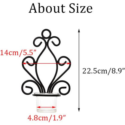 Vintage Iron Wall Candle Holders, Creative Iron Candlesticks