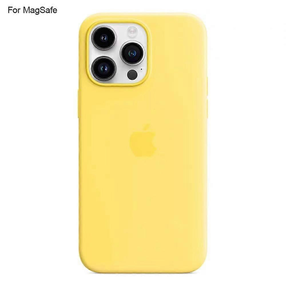 Compatible with iPhone 14 Pro Case Compatible with MagSafe Liquid Silicone Phone Case [Induction Popover]- Perfet Light Yellow_MGF Light yellow
