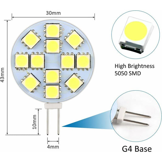 G4 LED bulb cool white 6000k non-dimmable 6-pack