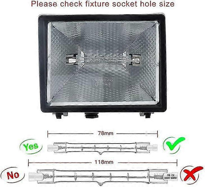 Set of 5 R7s Halogen Bulb 78mm 80w 230v, R7s Halogen Rod 78mm, R7s Halogen Bulb Dimmable Halogen Rod Bulb For Construction Site Floodlights