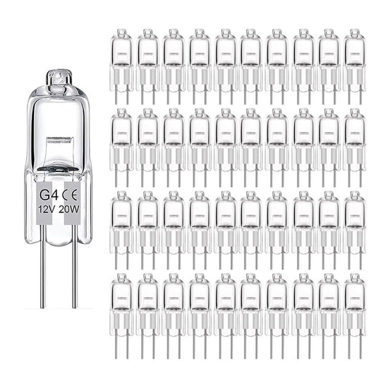 20-pack G4 halogen bulbs 20W 12V warm white