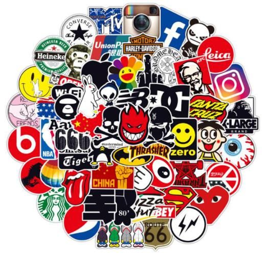 100pcs MultiColor Fashion Graffiti Stickers, Waterproof for Laptop Luggage Skate