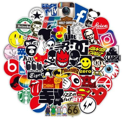 100pcs MultiColor Fashion Graffiti Stickers, Waterproof for Laptop Luggage Skate
